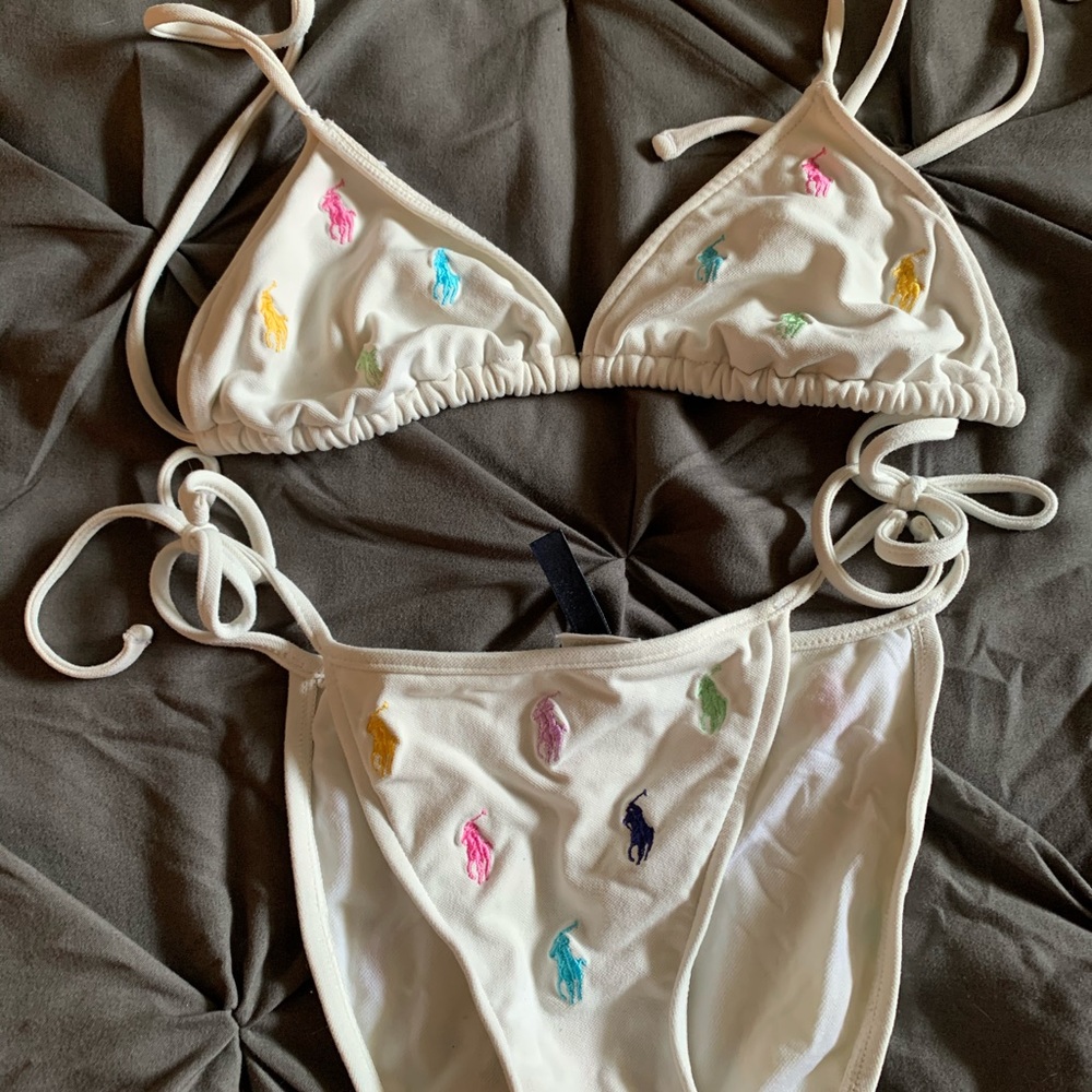 White polo bathing suit